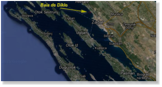 Dove fu colpita il 22 gennaio 1944 il patugliatore tedesco ex Elettra a nord di Zara (Costa Dalmata) oggi Croazia