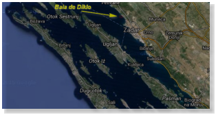 Dove fu colpita il 22 gennaio 1944 il patugliatore tedesco ex Elettra a nord di Zara (Costa Dalmata) oggi Croazia